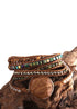 Boho Bracelet, RH 5 Layers Leather Wrap Bracelet, Black Tourmaline